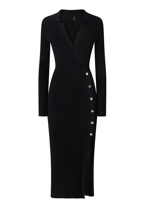 Abito lungo in maglia a costine con bottoni dorati PINKO | Abiti | 104033 A239Z99